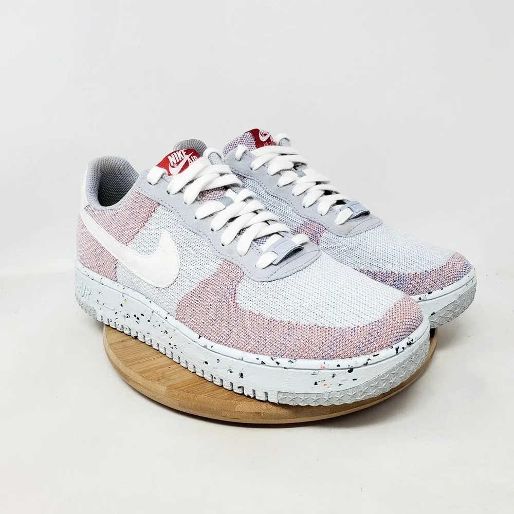 Nike Air Force 1 Crater Flyknit Shoes Mens 10 Grey Lace Up Sneakers